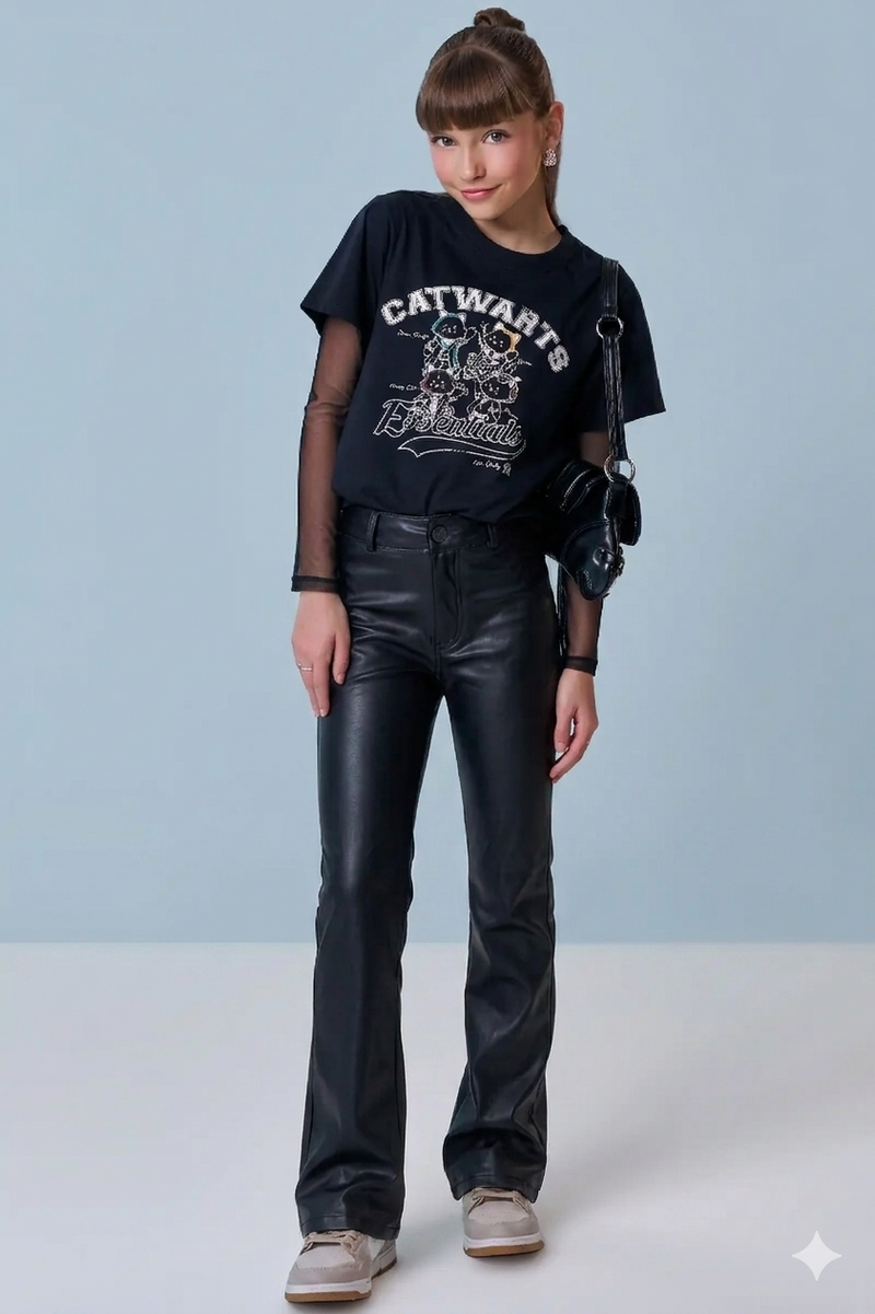 Calça Leather Flare Essential