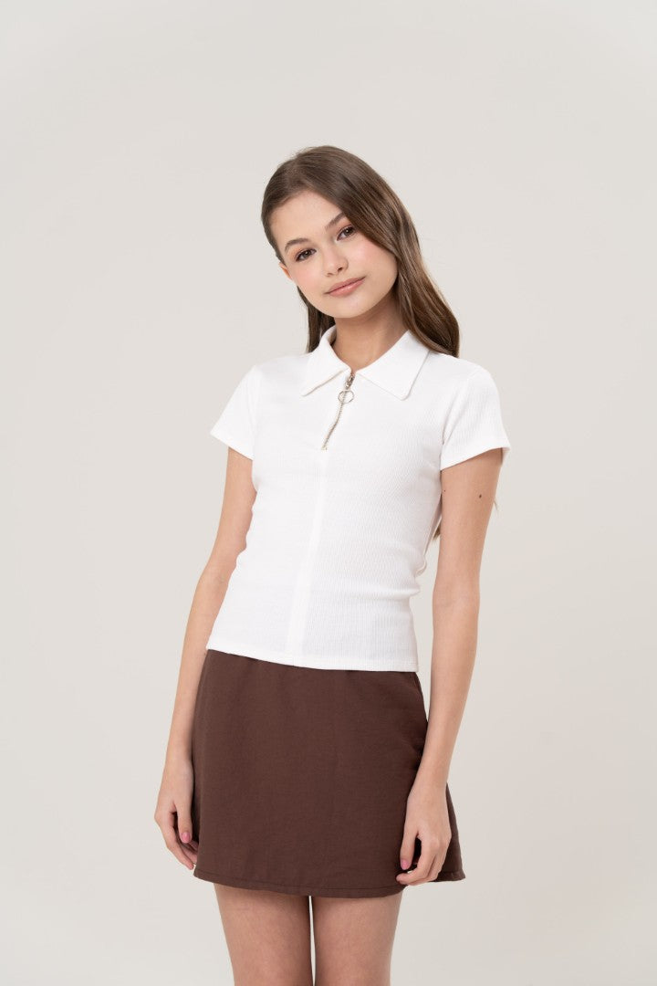 Blusa Zip Rib Polo